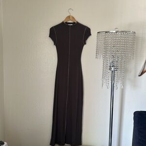 DISSH SOHO Gray CAP SHORT SLEEVE MIDI DRESS size M